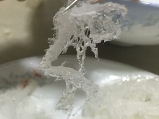 2、木瓜桂圆红枣燕窝羹,泡发好的燕窝再仔细挑掉小毛，一般燕盏没有什么杂质，很轻松就挑好