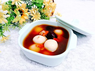 21、冬日暖心菜—酒酿丸子,时间到，开盖，盛出