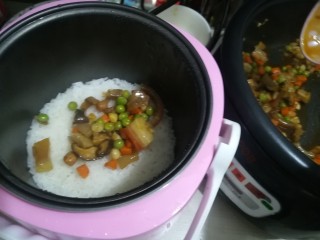 11、懒人焖饭,把煮好的酱菜放进去