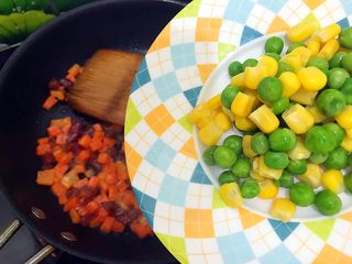 9、春之气息～五彩缤纷猫耳朵,加入青豆和玉米粒