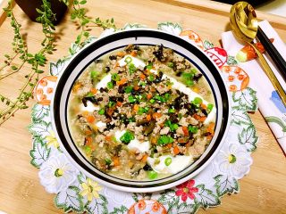 27、鲜嫩香滑美美哒➕彩蔬肉末蒸豆腐,成品