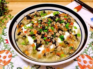 29、鲜嫩香滑美美哒➕彩蔬肉末蒸豆腐,成品