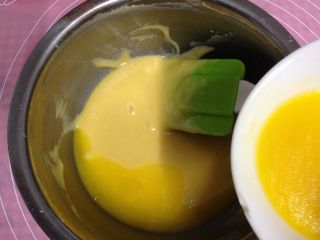 3、蔓越莓猫爪蛋糕,加入液体黄油拌匀