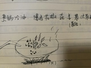 9、辣子鸡丁,热锅冷油,爆香花椒、干辣椒、姜、蒜、葱头。(青椒先不放)