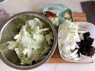 15、黑白配，小清新➕木耳清炒大白菜,全部食材准备好