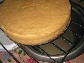 21、家庭烤箱自制戚风蛋糕,脱模后的