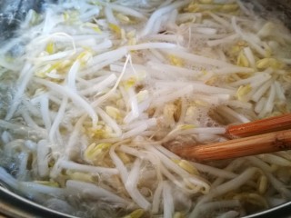 8、家宴菜谱～鸡鸭鱼肉之水煮鱼片,豆芽焯水捞出 铺在碗底