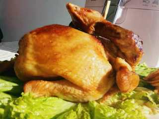 6、自制腌料+脆皮秘籍！空气炸锅版烤全鸡！,开吃~