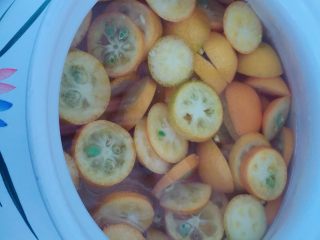 10、天然止咳药-金桔冰糖水,加入水，最好是温水。