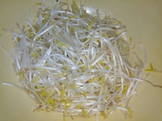 2、绿豆芽炒饼丝,绿豆芽洗净