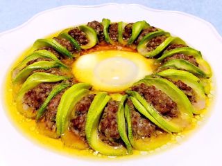 8、角瓜鲜肉蒸蛋,蒸熟后有了汤汁感觉更加美了