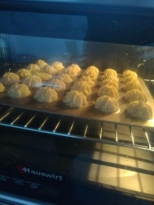 8、原味曲奇,我用的海氏，170度13分钟，别忘了预热烤箱，，，强烈推荐我用的烤盘，可以挤出大小一样的饼干，这个量正好一盘，30个饼干