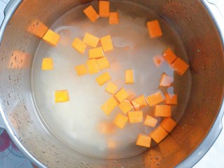 11、小米南瓜百合银耳粥,等大米，小米都泡好后，把所有的材料全部放入高压锅里！