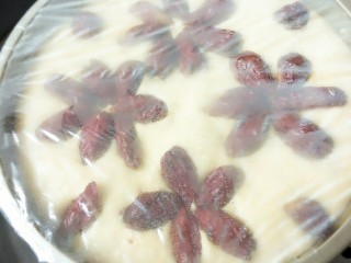 13、红枣南瓜发糕,当面团，发酵至两倍大时，就可以上锅蒸了