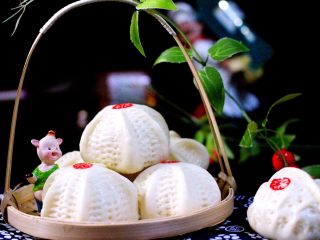 18、花样豆沙包,成品一