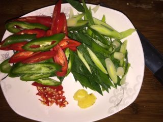 2、家庭版宫爆鸡丁,辣椒，大蒜，姜，都切好备用