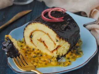 18、百香果蛋糕卷,成品