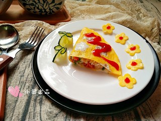 14、波点蛋包饭,成品。