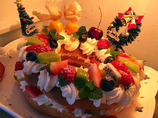 41、圣诞花环泡芙蛋糕#乐享双节#,不急着吃么先暂时放冰箱冷藏吧