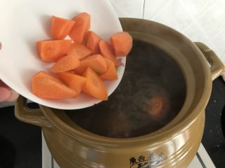 12、陈肾西洋菜猪骨汤,汤煲至约40分钟后，加入红萝卜煲15-20分钟