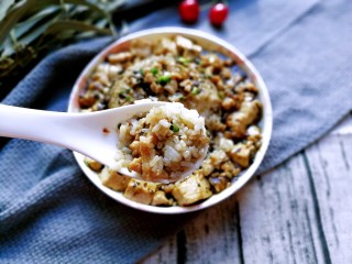 16、橄榄菜肉末豆腐盖浇饭,成品图！