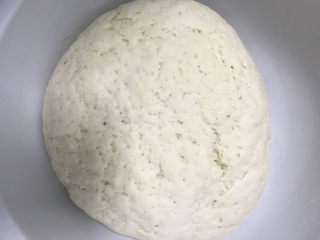 1、家庭馅饼,400克面粉加5克酵母粉，用温水揉成面团，等待发酵途中样子