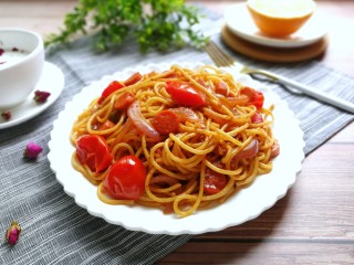 11、番茄火腿炒意面,成品图！