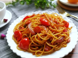 13、番茄火腿炒意面,成品图！