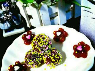 12、山楂糕，彩色雪丽球+#乐享双节#,漂亮的山楂糕和彩色雪丽球就好了，很容易上手哦，????????????