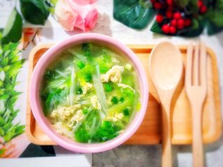 20、暖冬系列の清欢～生菜萝卜丝虾皮鸡蛋汤,非常清口的一道暖心暖胃汤