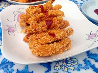 10、家庭版炸鸡柳,淋点番茄沙司