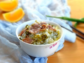 16、年味~腊肠青菜饭,味道美美哒,啥菜都不用了,一人可以吃下2碗。