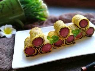 13、年夜菜~锦绣苔味香肠卷,成品图！