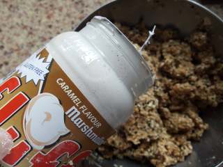 8、粗粮燕麦饼干,8.最后加入焦糖风味的棉花糖。