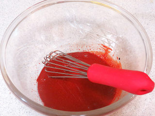 3、情浓意浓之【心心相印水果蛋糕】,搅拌均匀