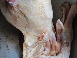 4、家庭自制脆皮蜜汁烤鸭,再抹上盐和烤肉粉里外搓一遍