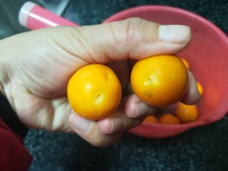 2、通气止咳的蜂蜜金桔,把蒂去掉