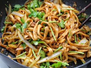 11、孜然杏鲍菇,翻炒均匀后撒香菜段即可