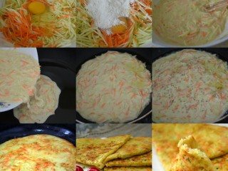 10、茭瓜鸡蛋饼,一目了然的过程图。