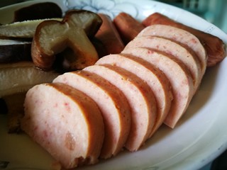 5、家宴菜谱～鸡鸭鱼肉之毛血旺,午餐肉切厚片