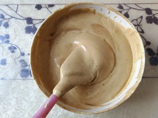 16、#甜味#红枣戚风蛋糕,拌好的蛋糕糊，如图。