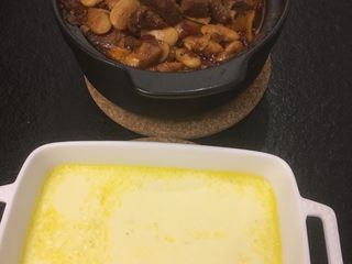 13、红烧牛肉(大白豆+小芒果版),两个人吃饭,我配了个蒸蛋~~