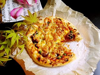 21、鸡肉海鲜披萨,成品