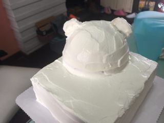 20、立体小熊蛋糕,固定后也用淡奶油抹面