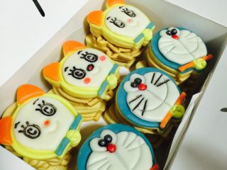 5、哆啦A梦翻糖曲奇饼干,成品展示