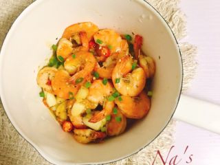 8、西班牙经典Tapas-蒜味炒虾,完成品❤