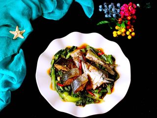 23、鲐鱼小白菜#烟台特色#,成品二