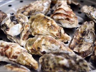 5、辣根海蛎子#人民的美食#,蒸锅中倒入适量的清水、把刷洗干净的海蛎子放入锅中大火烧开