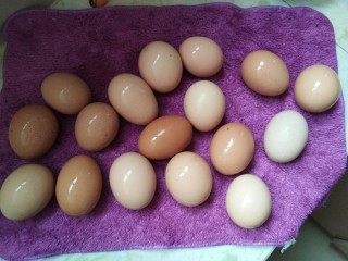 3、爆裂纹茶叶蛋，早餐来两个。,然后放在抹布上，把鸡蛋擦干净。