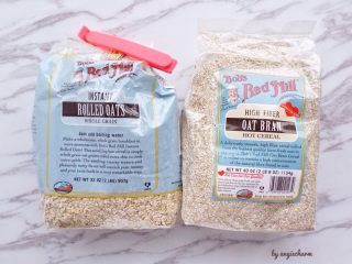 1、五分钟能量燕麦粥一碗端,快熟燕麦片是平时用热开水泡一两分钟就可以吃的那种，燕麦麸是oat bran，没有可以用小麦胚芽，或者等量燕麦片代替。